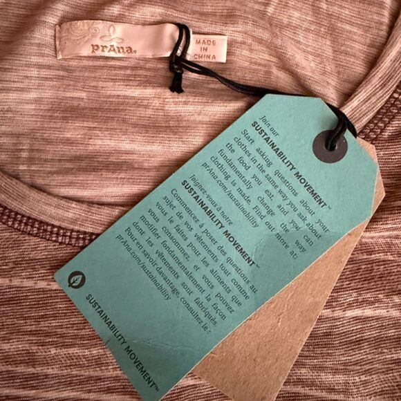 PrAna Kiely Tunic Brown Striped Horizontal Design Tank Size S - Picture 7 of 10